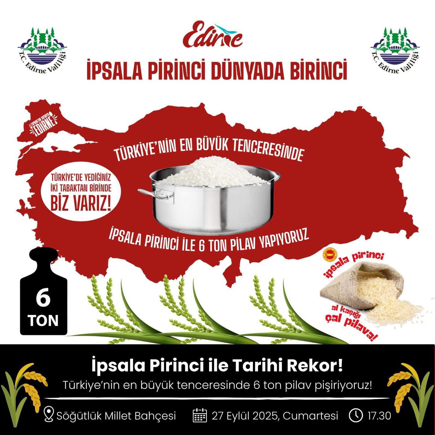 İpsala Pirinciyle Tarihi Rekor